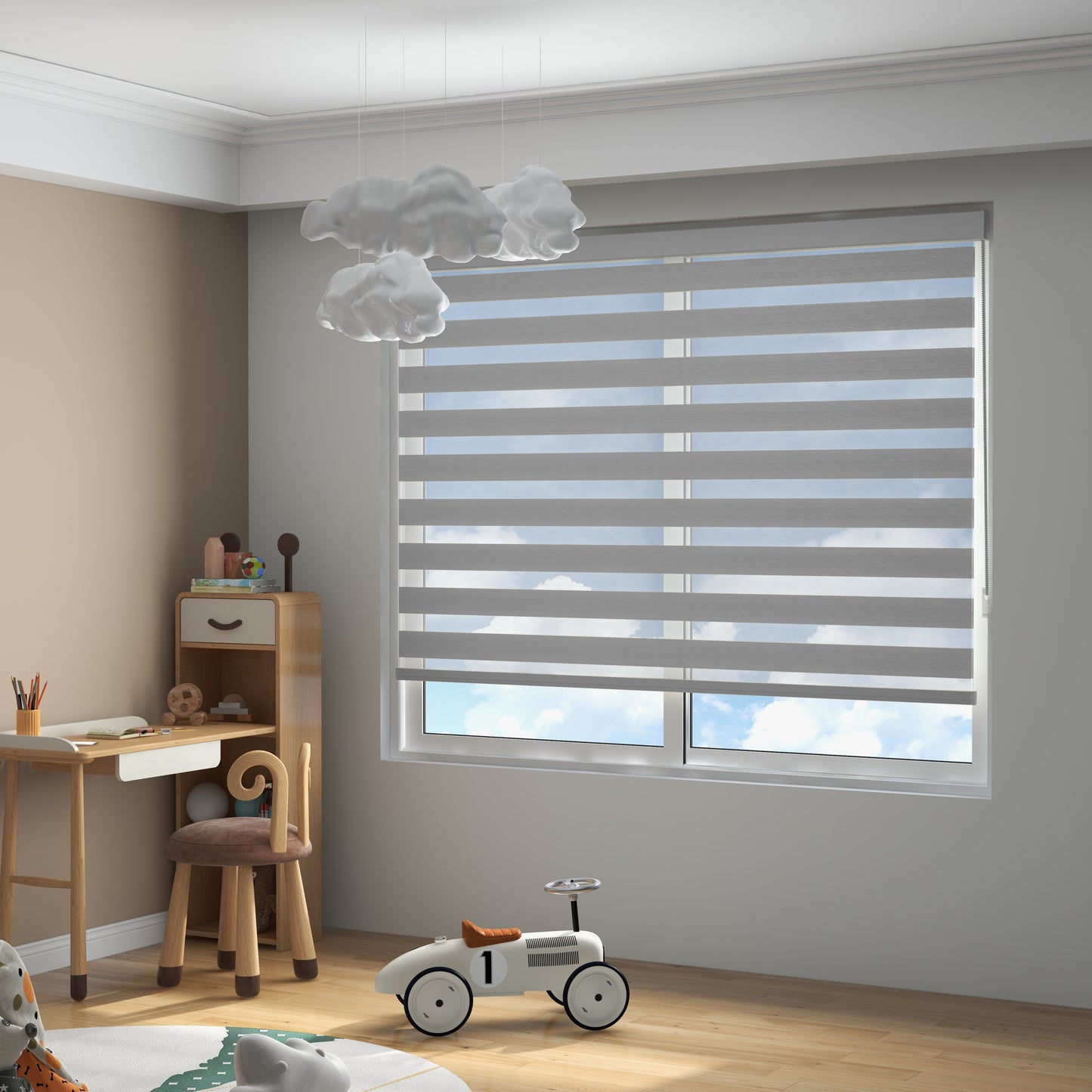 YEES Motorized Zebra Blinds Elegant Stripes