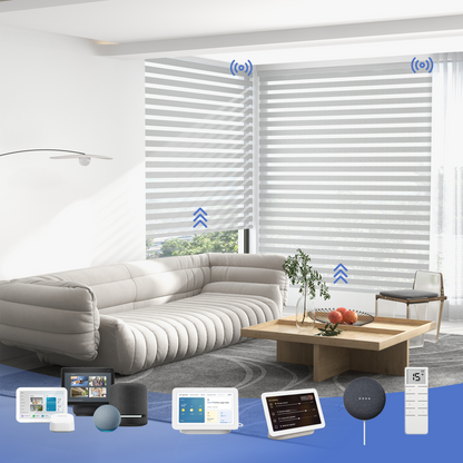 YEES Motorized Zebra Blinds Elegant Stripes