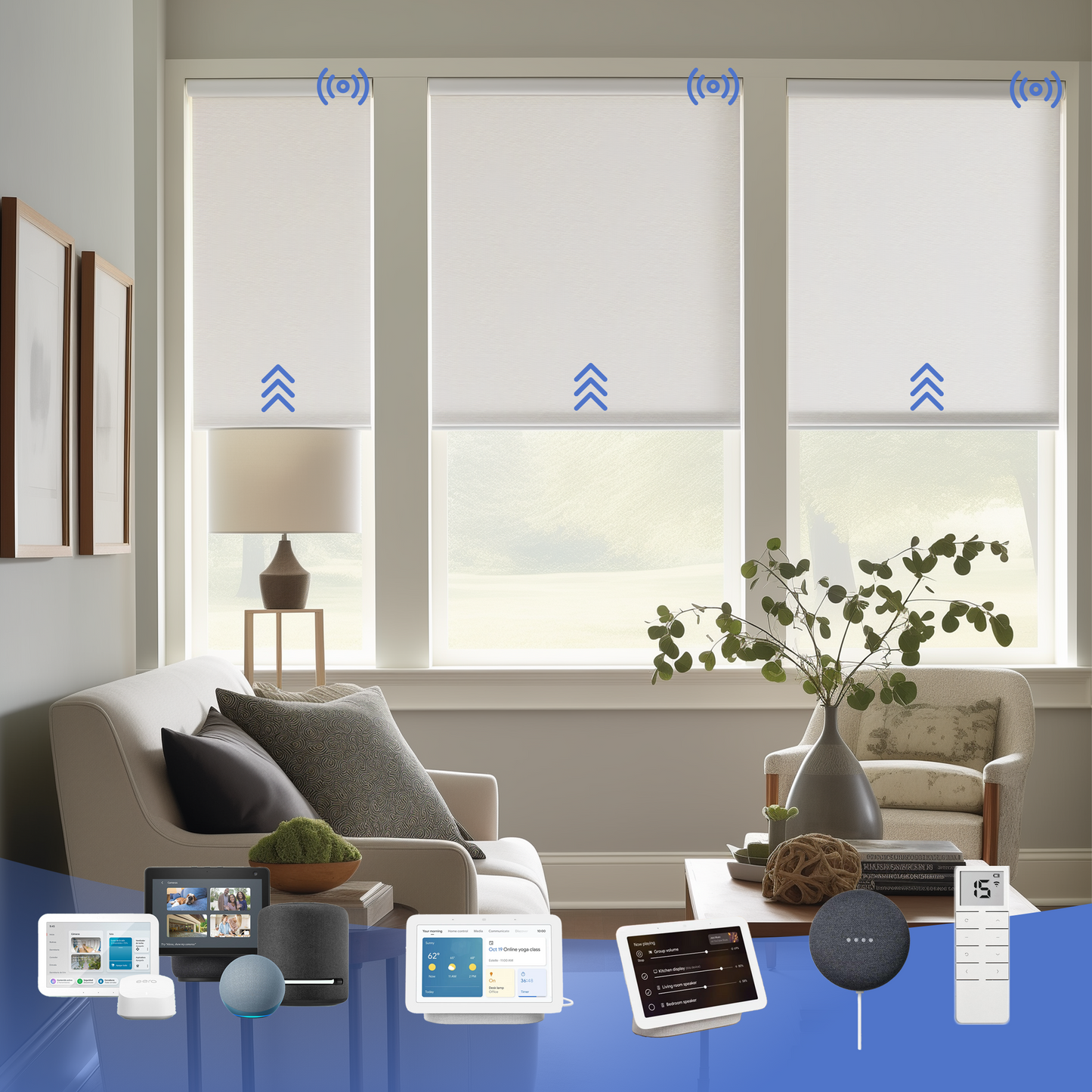 YEES Motorized Roller Shades Serenity Textures