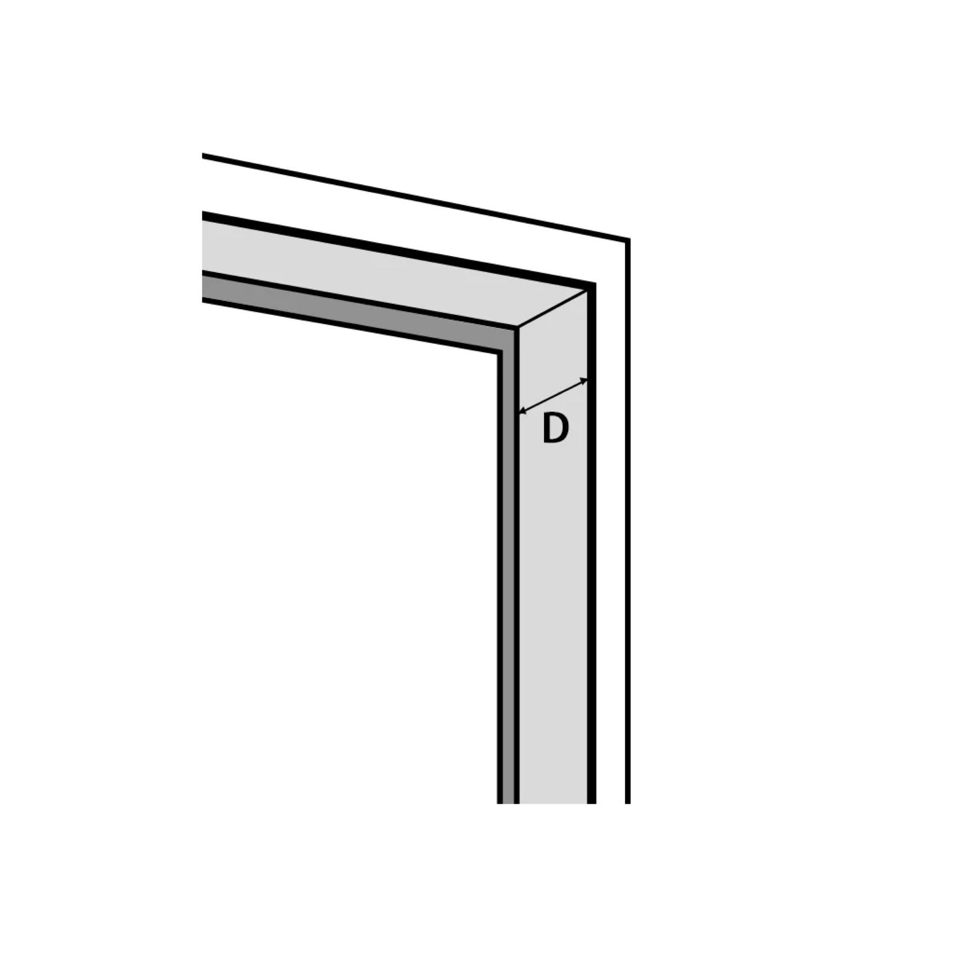 Diagram showing how to measure window frame depth
